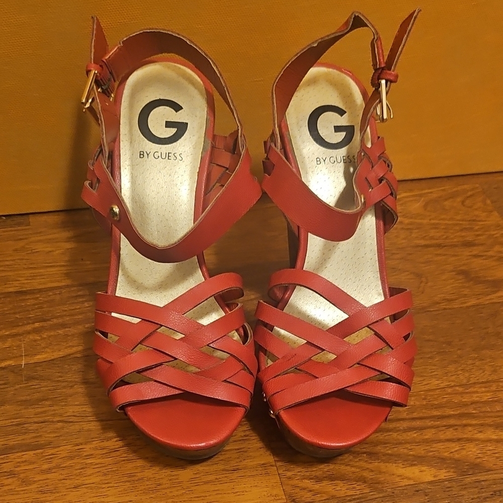 G by Guess Strappy Red Sandals